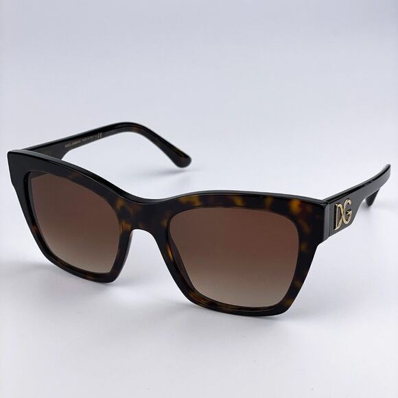 NEW D&G DG4384 502/13 Havana Brown Gradient Square Women Sunglasses - Picture 4 of 10